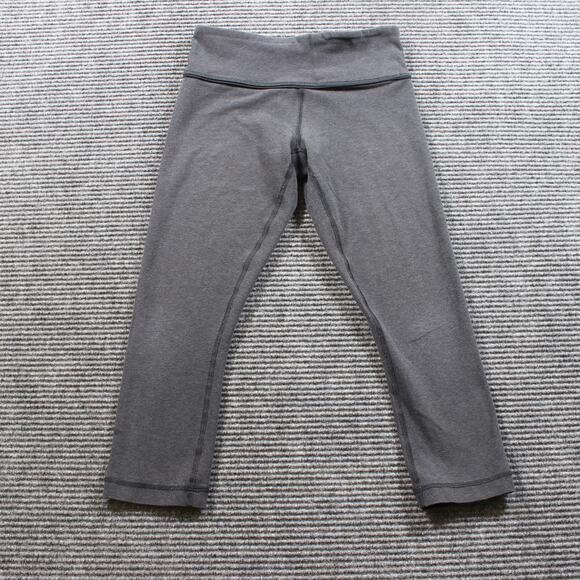 Lululemon Wunder Under Crop Womens 6 Gray High Rise 20” Inseam - Picture 1 of 6